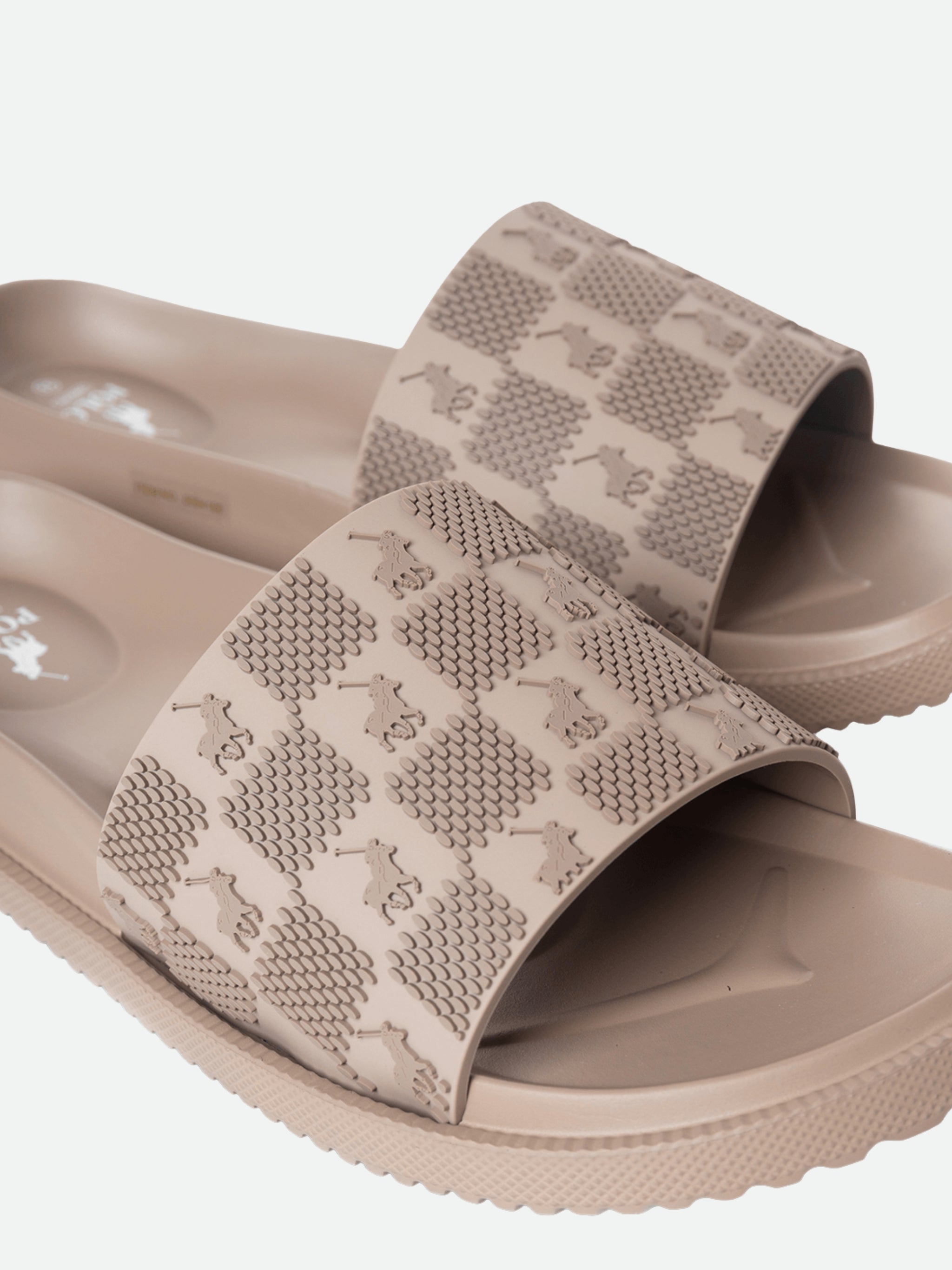 Polo Pool Sandal Block Monogram Taupe
